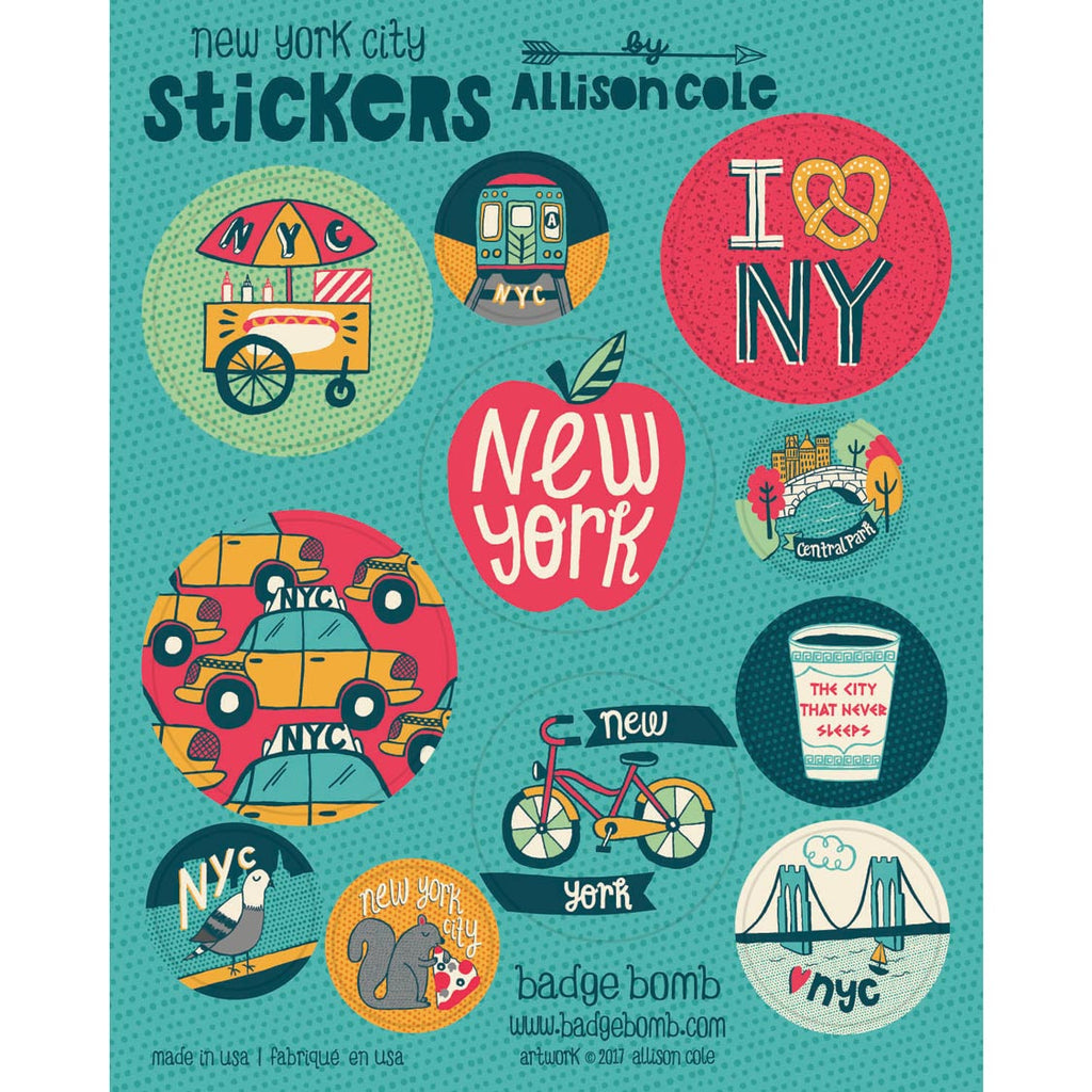 New York City Sticker Sheets