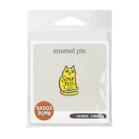 Sourpuss Cat Enamel Pin