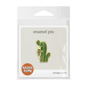 Woodpecker Saguaro Cactus Enamel Pin