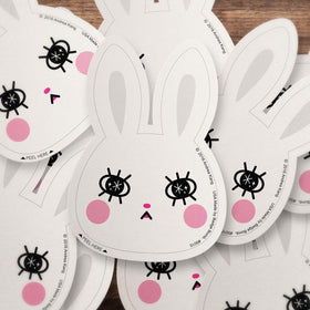 White Bunny Sticker