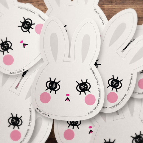 White Bunny Sticker