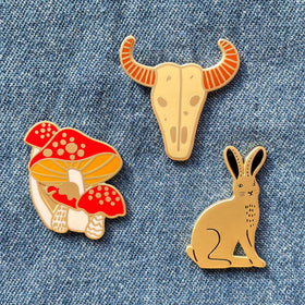 Cow Skull Enamel Pin