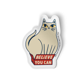 Believe You Can Cat White Sticker