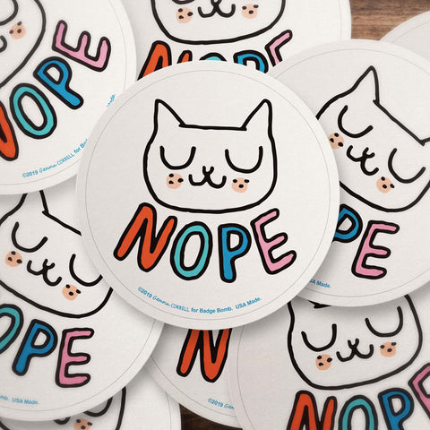 Nope Cat Sticker