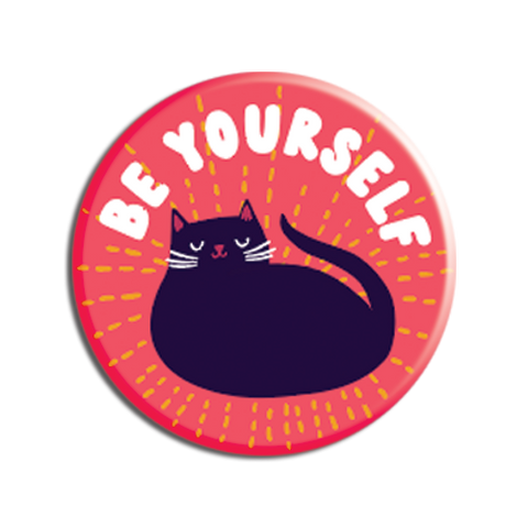 Allison Cole Illustration - Be Yourself Black Cat 1.25" Button
