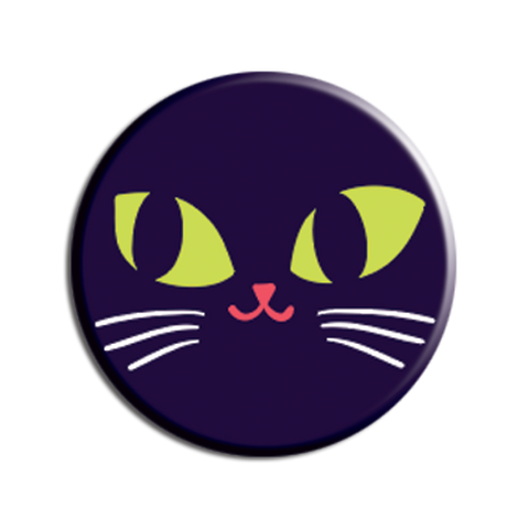 Allison Cole Illustration - Black Cat Face 1.25" Button