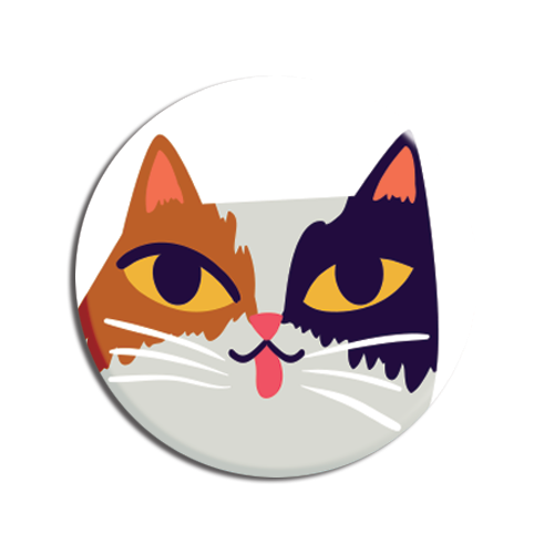 Allison Cole Illustration - Calico Cat Face 1.25" Button