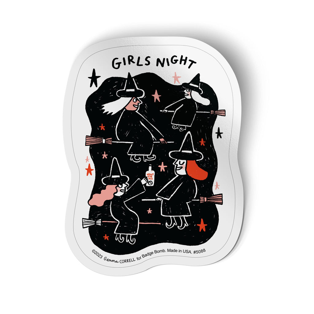 Girls Night Witch Party Sticker by Gemma Correll