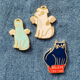 Believe You Can Cat Enamel Pin