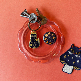 Cosmic Kitty Cat Keychain