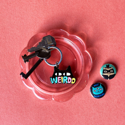 Weirdo Cat Keychain