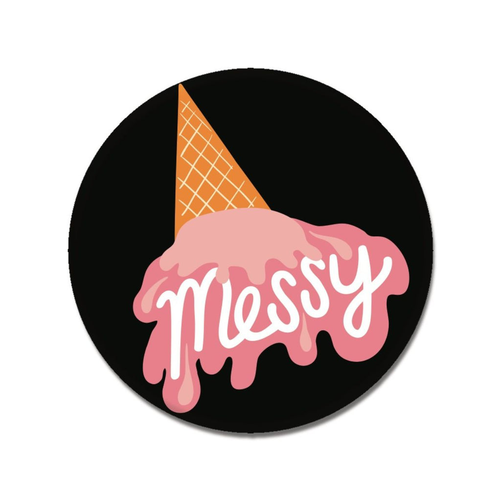 Messy Ice Cream Cone 1.25" Button
