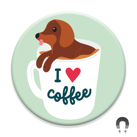 I Heart Coffee Puppy Magnet