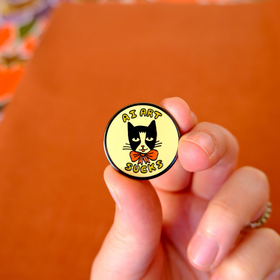 Ai Art Sucks Cat Pin