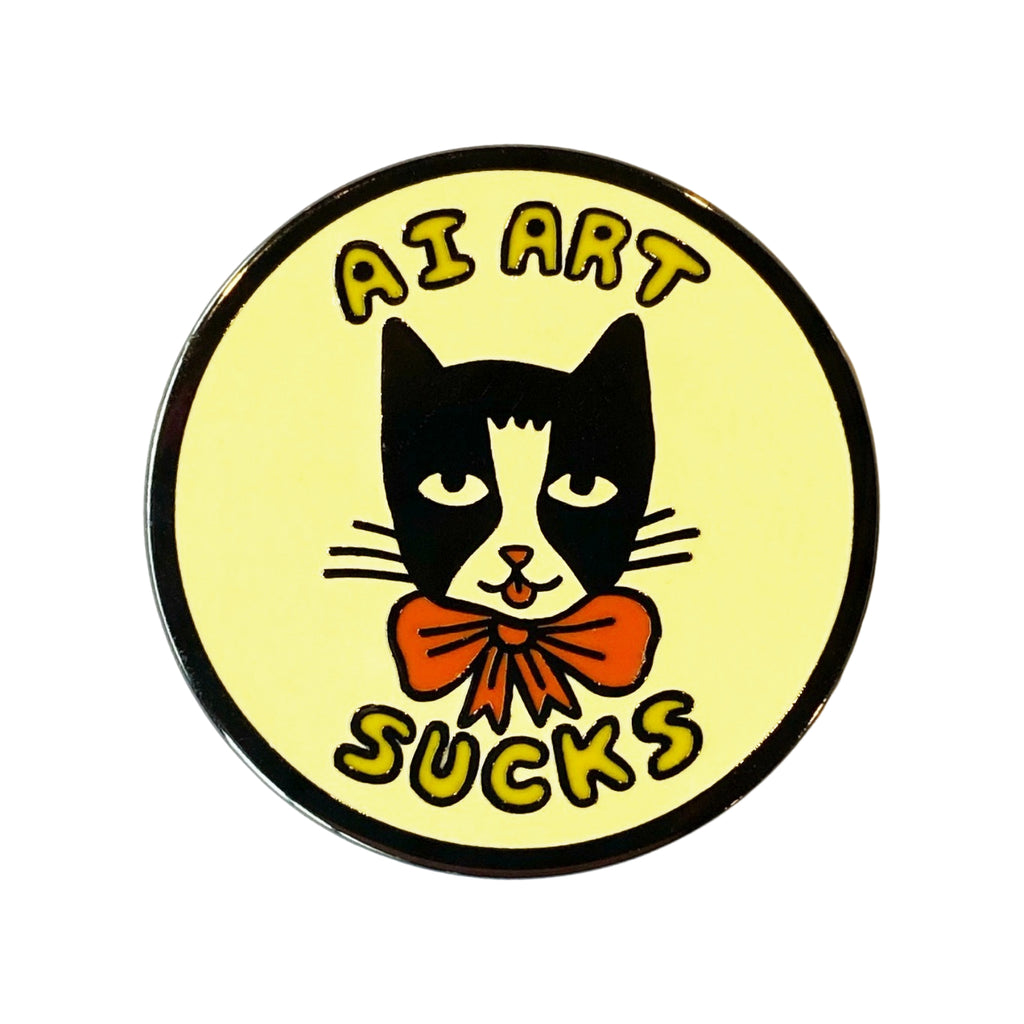 Ai Art Sucks Cat Pin
