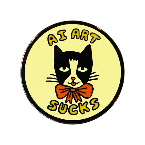 Ai Art Sucks Cat Pin