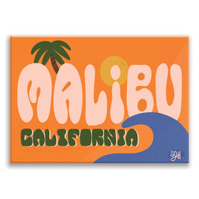 Malibu California Palm Letters Rectangle Magnet