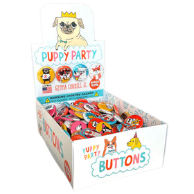 Puppy Party 1" Button Box by Gemma Correll