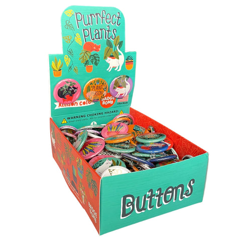 Purrfect Plants Cat 1.25" Button Box