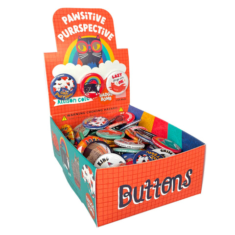 Pawsitive Purrspective Cat 1.25" Button Box