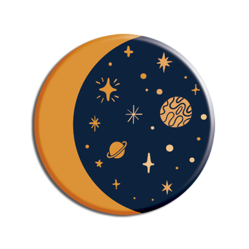 Allison Cole - Cosmic Moon Crescent 1.25" Button