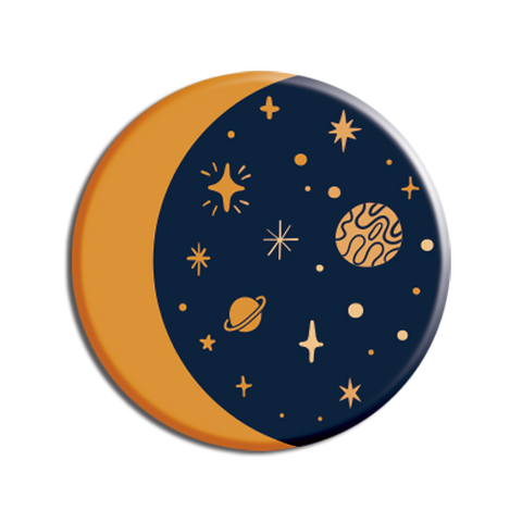 Allison Cole - Cosmic Moon Crescent 1.25" Button