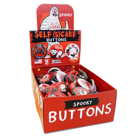 Spooky Self Care 1.25" Button Box by Gemma Correll