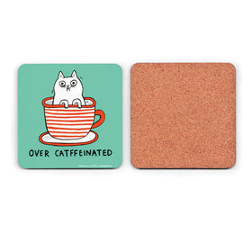 Over Catffeinated Coaster by Gemma Correll