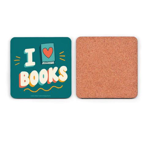 I Heart Books Coaster