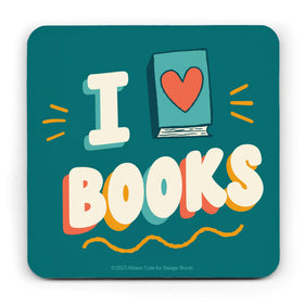 I Heart Books Coaster