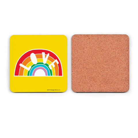 Love Rainbow Yellow Coaster