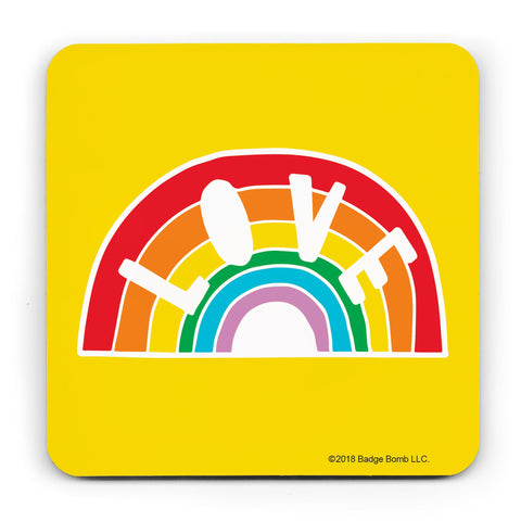 Love Rainbow Yellow Coaster