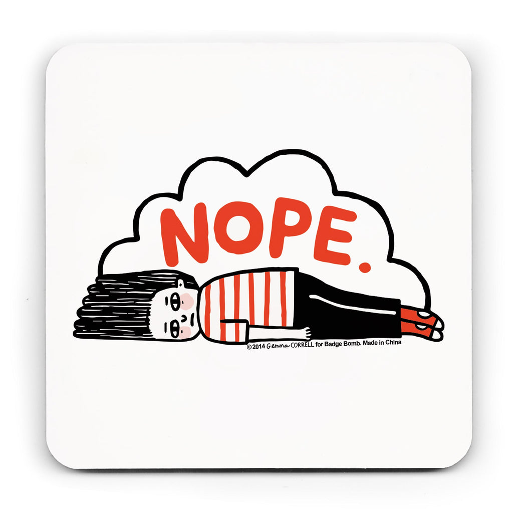 Nope Girl Coaster by Gemma Correll