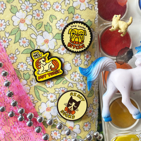 One Tough Bitch Bulldog Pin