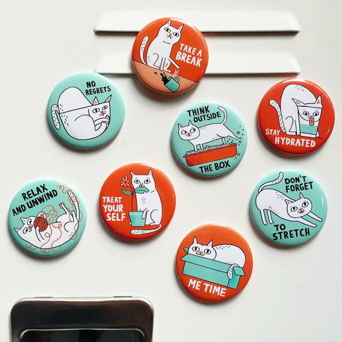 Me Time Cat Box Magnet