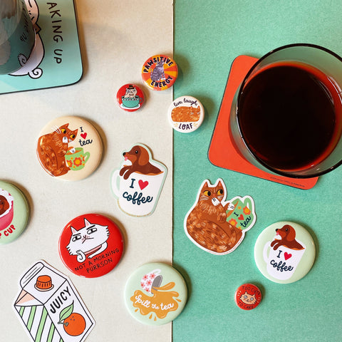 I Heart Coffee Puppy Magnet