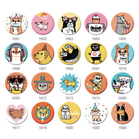 Puppy Party 1" Button Box by Gemma Correll