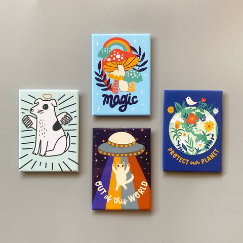 Out of This World Cat Rectangle Magnet