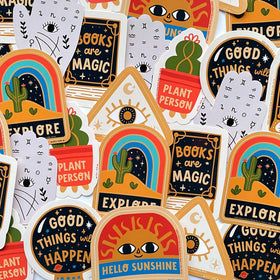 Books Are Magic Cosmic Sticker