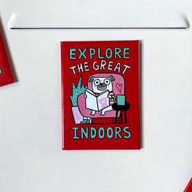 Explore the Great Indoors Rectangle Magnet by Gemma Correll