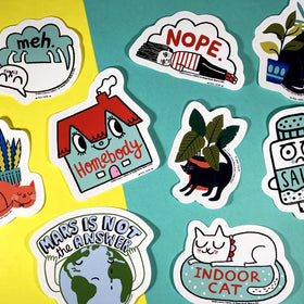 Stay Pawsitive Cat Sticker
