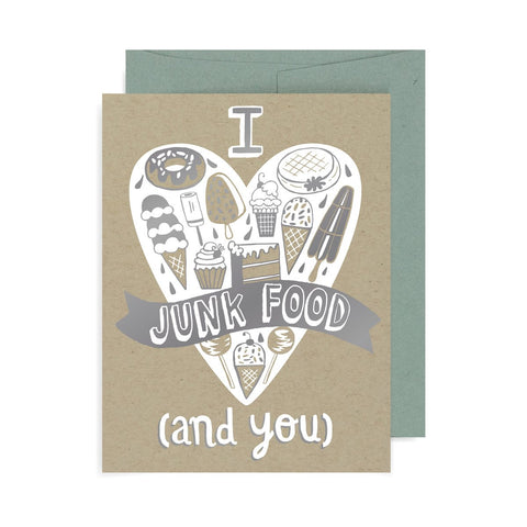I Heart Junk Food and You A2 Card