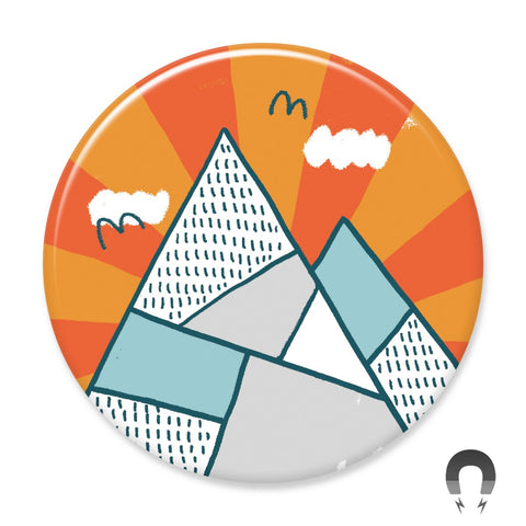 Mountains Orange Big Magnet