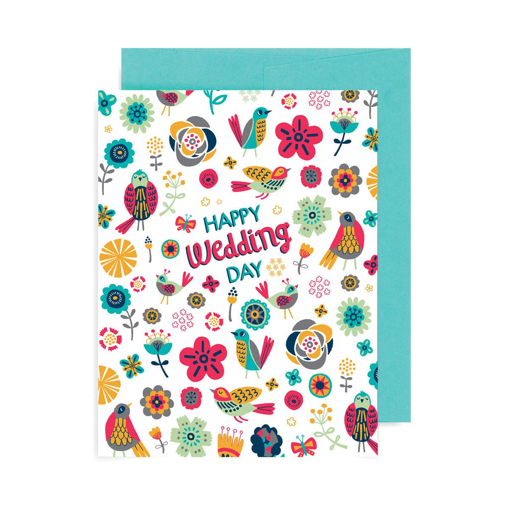 Happy Wedding Day Flowers A2 Card