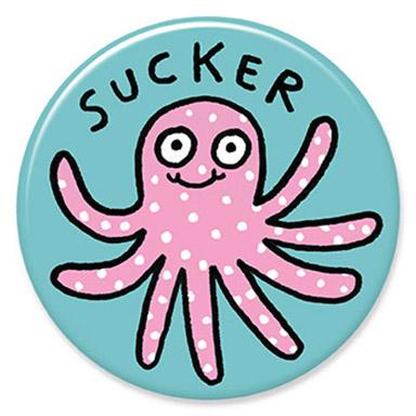 Sucker Octopus Button by Gemma Correll