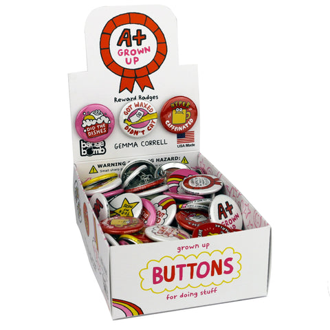 A+ Grown Up Reward Badges 1.25" Button Box