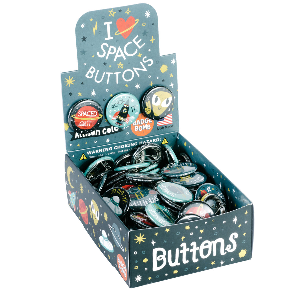 I Heart Space 1.25" Button Box