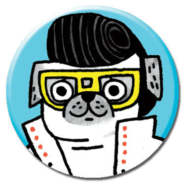 Elvis Pug 1.25" Button