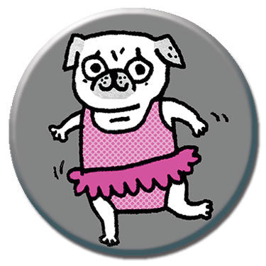 Ballerina Pug 1.25" Button