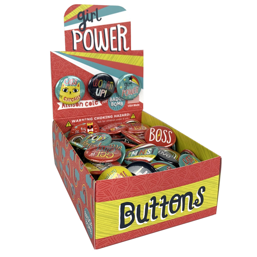 Girl Power 1.25" Button Box